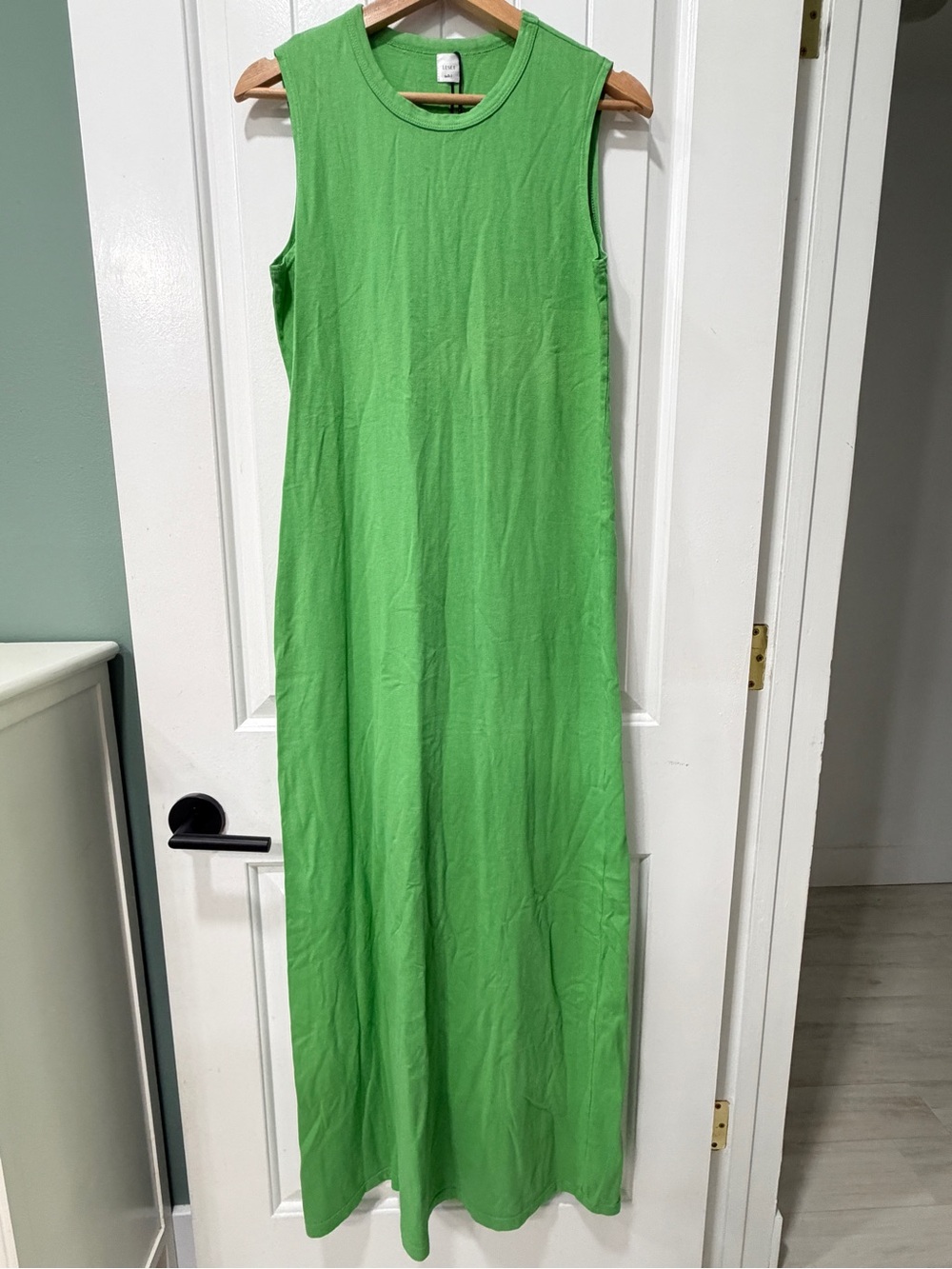 NWT LESET Sleeveless Maxi Dress in Bright Green